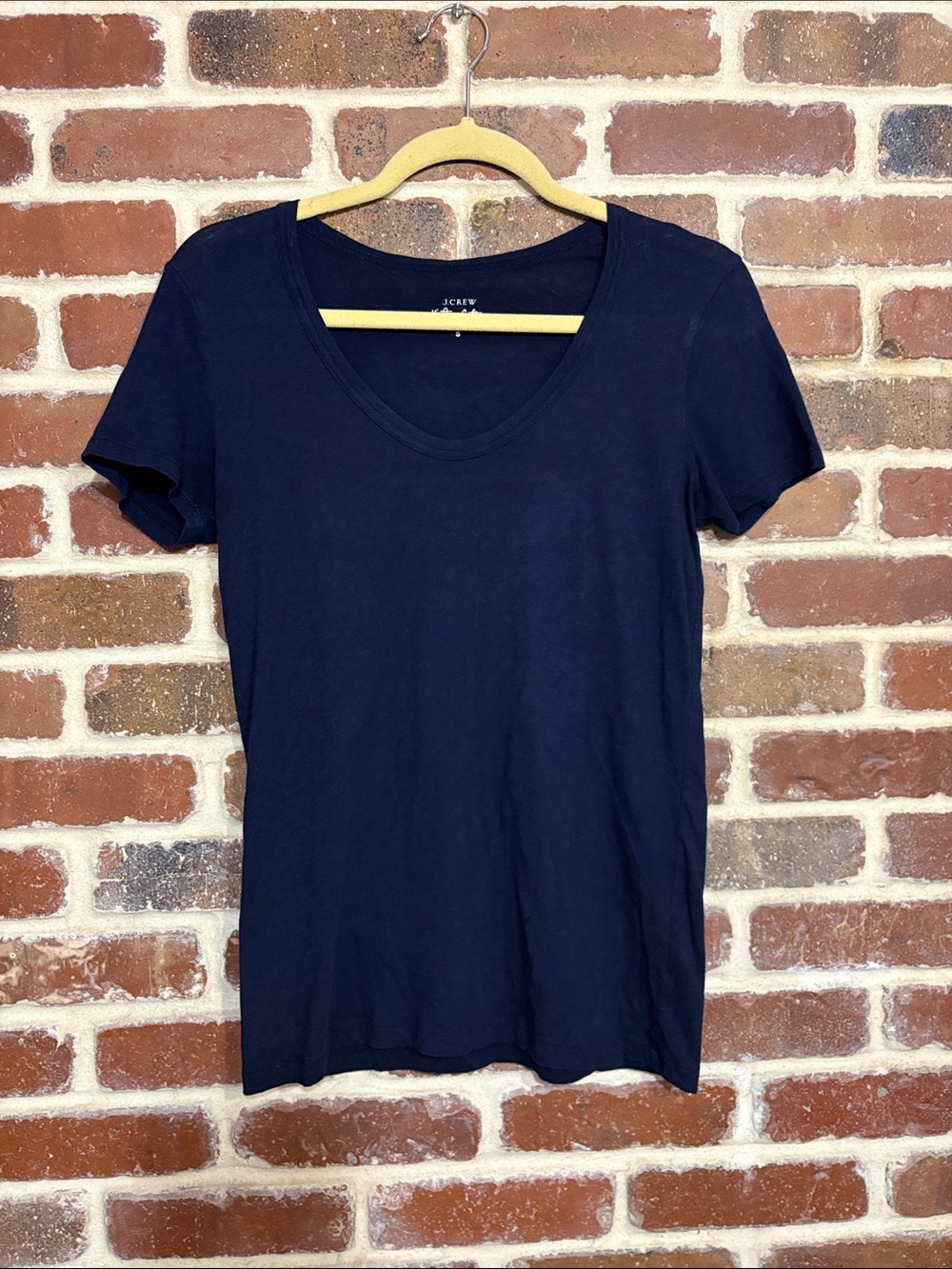 J. Crew Navy Vintage Short Sleeve Scoop Neck Cotton Tee size small